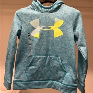 UNDER ARMOUR Girls Storm COLDGEAR Hoodie Sweatshirt ~ Y M ~ fleece Blue Teal